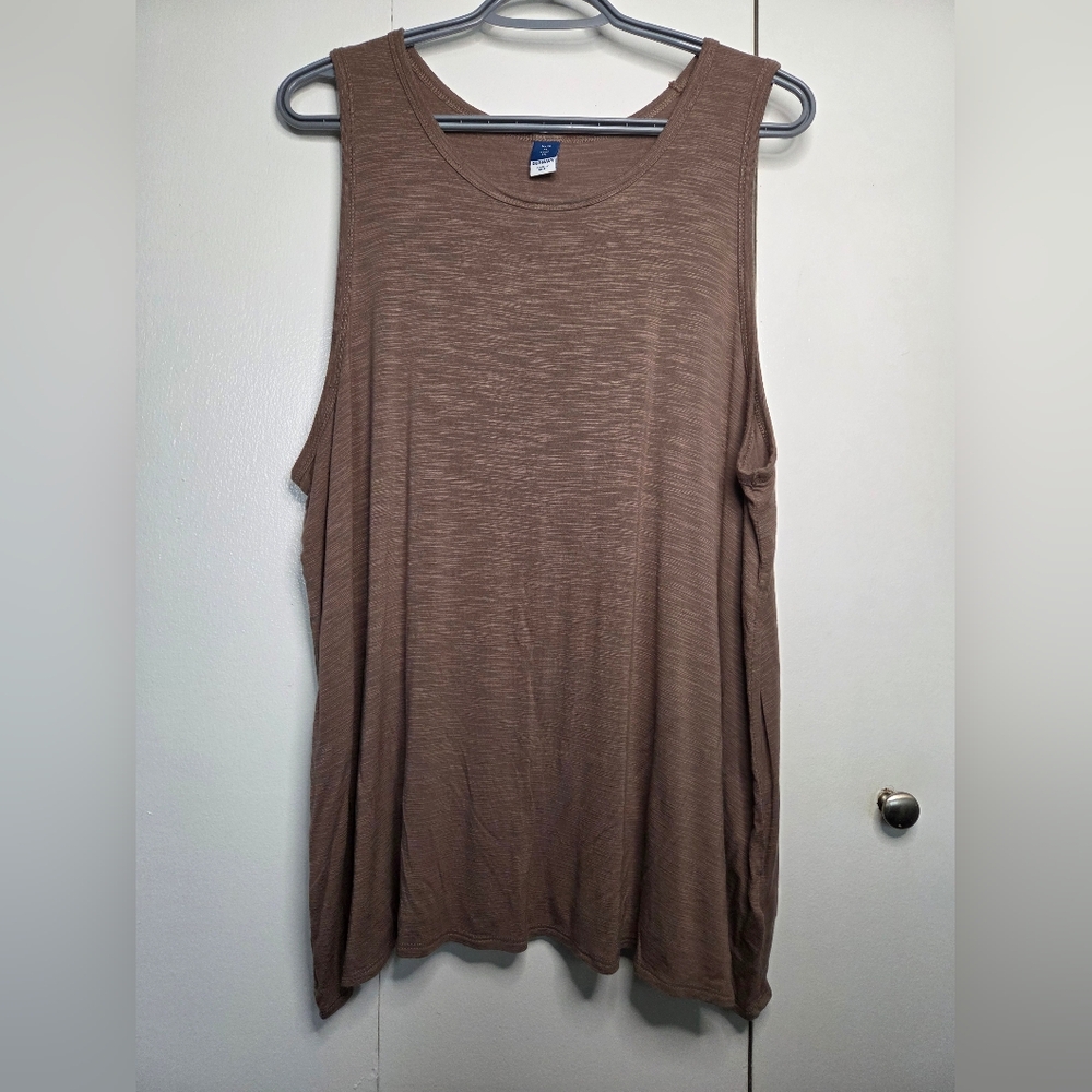 Casual Brown Sleeveless Tank Top